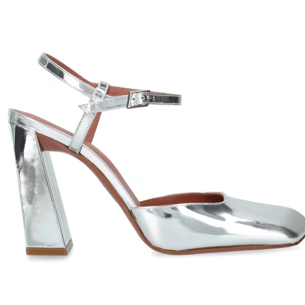 Amina Muaddi Charlotte Mirrored Pumps SZ 10 US